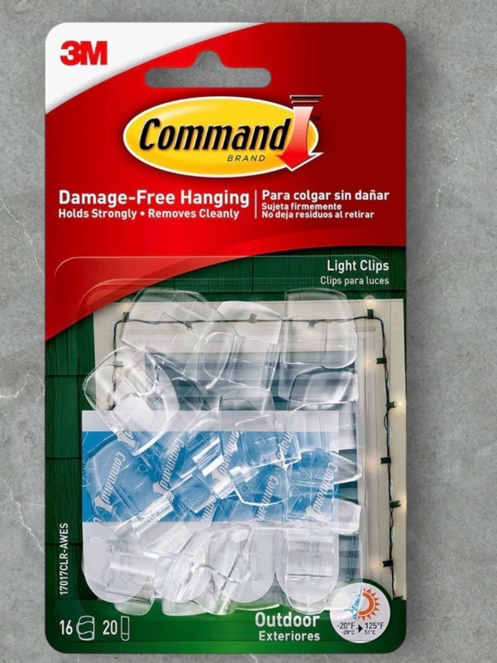 $10 Add-on 🆕Command Clear Outdoor Light Clips - Clear (16 Pack)